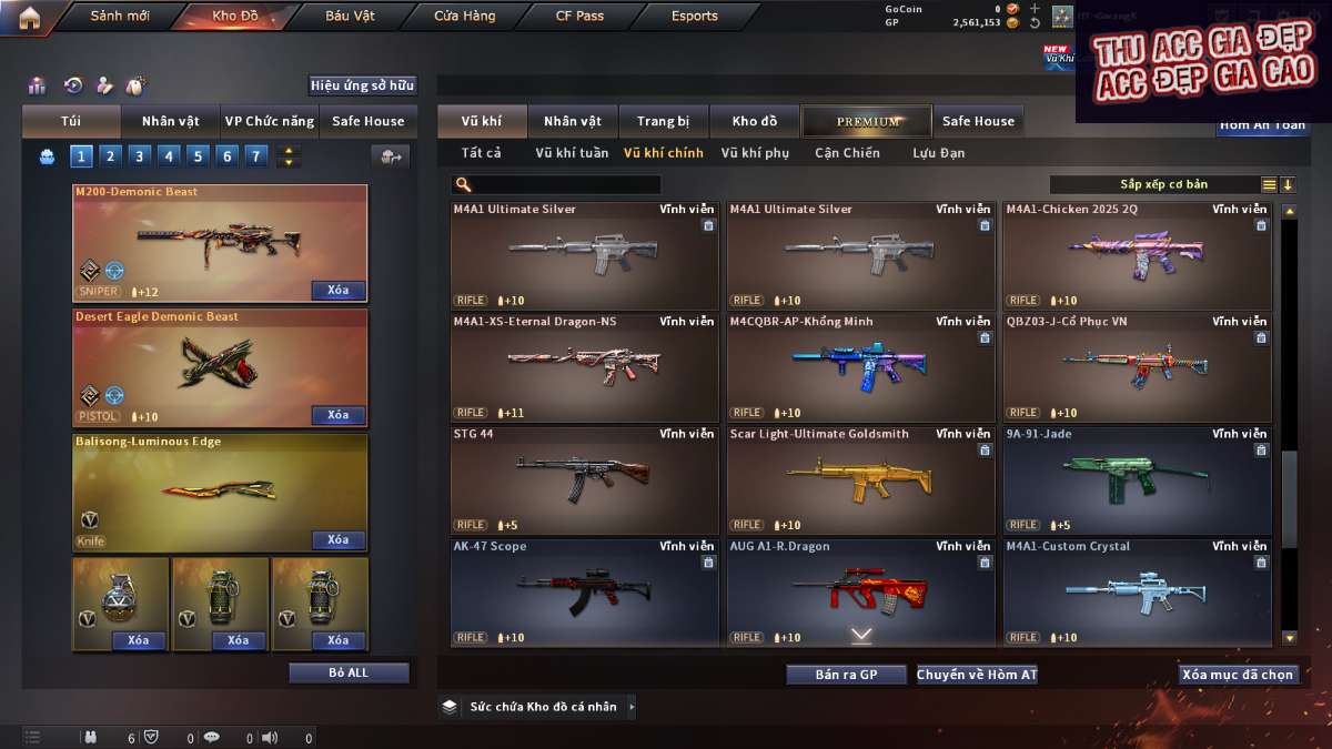 shop acc cf uy tin gia re